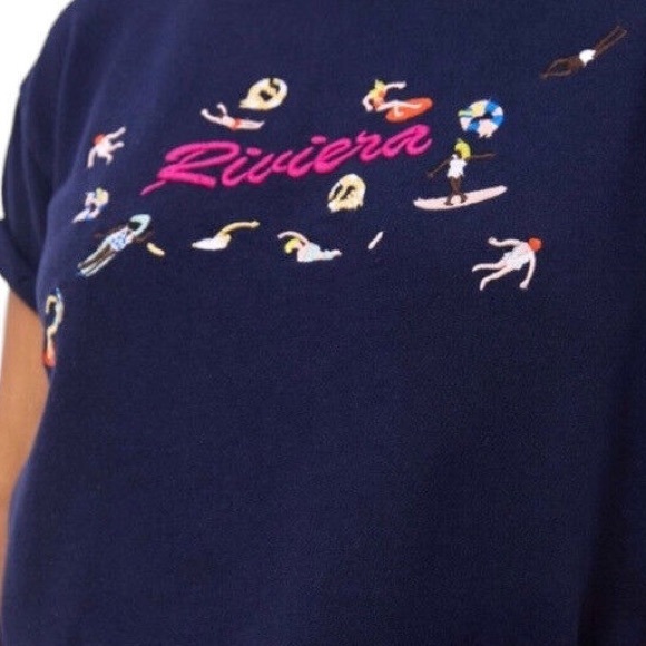 Anthropologie Maeve Riviera Embroidered Tee NWT - Picture 13 of 14